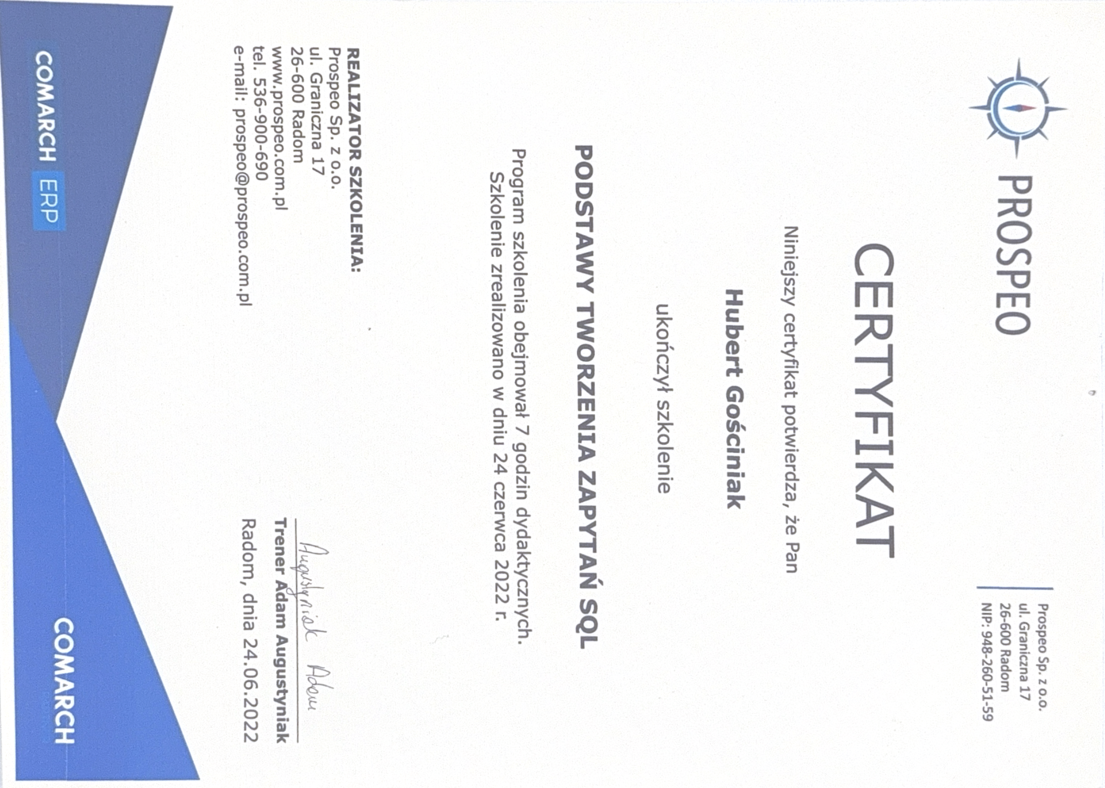 Certyfikat 2
